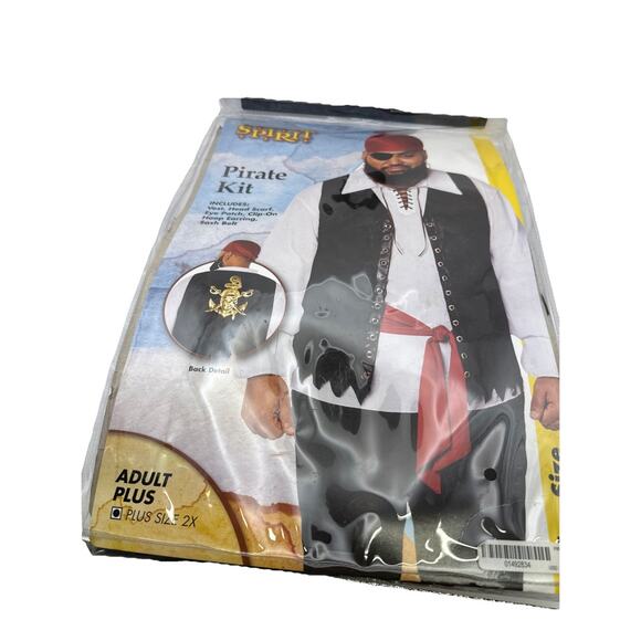 Spirit Halloween Costume Pirate Kit Adult 2X Plus - Picture 1 of 12